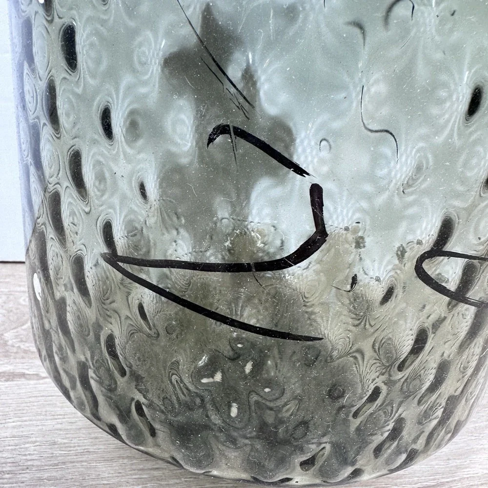 Vintage MCM Green Glass Shade Light Globe Lamp Scalloped 9